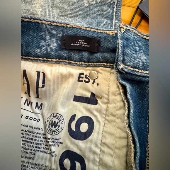 NWT Gap high Rise True Skinny Floral Print Ankle Jeans 27 / 4 - Picture 11 of 16